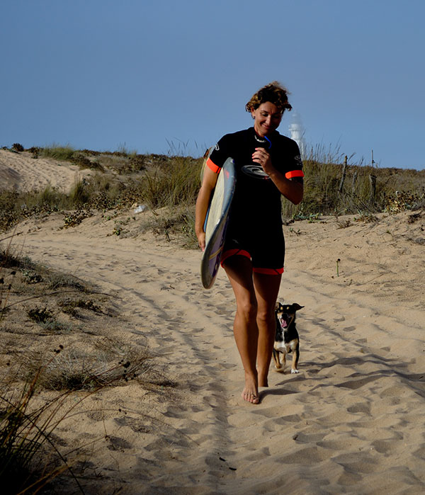 Wave-riding on the beach