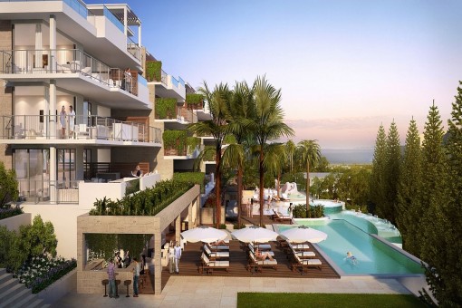 Schöne Apartments im modernen Design und direktem Zugang zum Strand von La Cala De Mijas