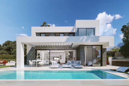 Moderne Villa mit beeindruckenden Meerblick am Cabopino Golfplatz nahe Marbella