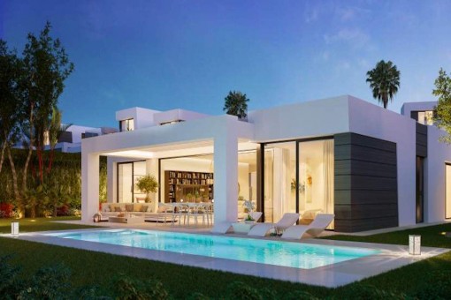 Villa mit Pool und beeindruckenden Meerblick am Cabopino Golfplatz in der Nähe von Marbella