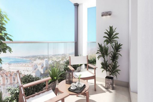 Neue Meerblick Wohnung mit 3 Schlafzimmern im mittleren Stockwerk in Estepona Stadt