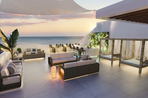 Perfekte Wohnung in fußläufiger Entfernung zum Strand in einem modernen Komplex mit herrlicher Aussicht in Fuengirola