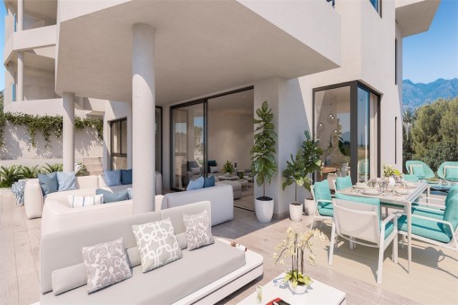 Bauprojekt: 2-Zimmer-Wohnung neben dem Golfplatz und sehr nahe am Strand in Mijas
